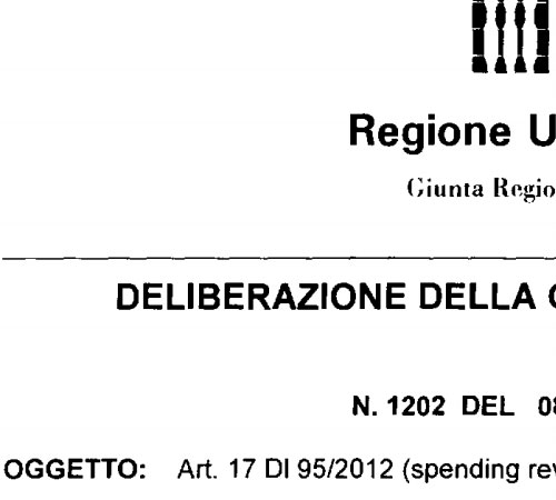 Deliberazione 1202 Giunta Regionale Umbria - Riordino Province